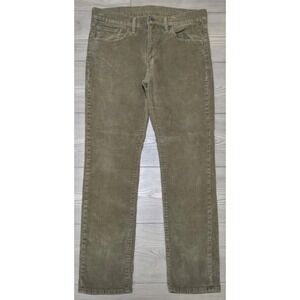 Levi's 511 Corduroy Pants Mens 33x30 Beige / Green Levis Cords EUC White Tab